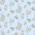 WL Safari Lullaby Blue Elephants