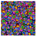 Black Carnivale Packed Paisleys Cotton 43"/44" Fabric Per Yard
