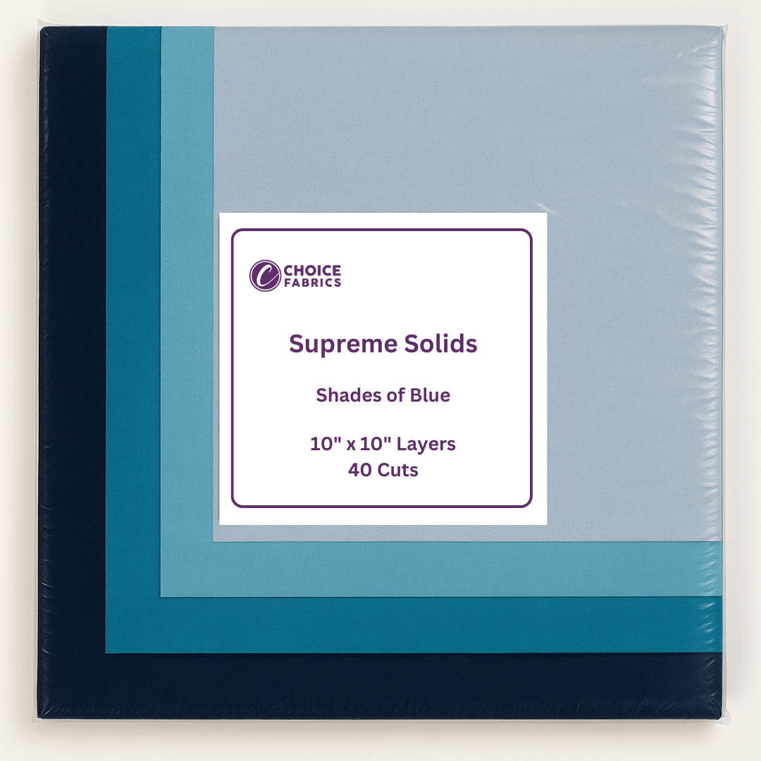 Supreme Solids - 10x10 Layers - Shades of Blue (40 Squares)