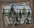 Slate Bear Panel Out of the Woodwork Cotton 44"/45" Fabric Per Yard
