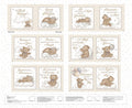 Sleepy Teddy White/Multi Book Cotton 44"/45" Fabric Per Yard