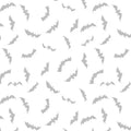 Spooky Spectacle - Bat Toss White on White Cotton 44"/45" Fabric Per Yard