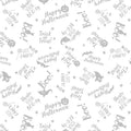 Spooky Spectacle - Word Toss White on White Cotton 44"/45" Fabric Per Yard