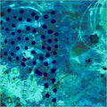 Spotted Graffiti Blue Hour Cotton Wideback Fabric per yard