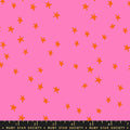 Starry Vivid Pink Cotton 43"/44" Fabric Per Yard