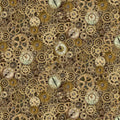 Steampunk Menagerie Gears & Clocks Cotton 44"/45" Fabric Per Yard