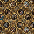 Steampunk Menagerie Portraits Cotton 44"/45" Fabric Per Yard