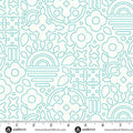 Sun Print Whisper Teal Stencil 44"/45" Fabric Per Yard