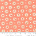 Sunbonnet Coral Flower Dots Cotton 44"/45" Fabric Per Yard