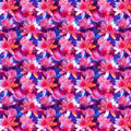 Red Pink Translucence Flowers Cotton Wideback Fabric per yard