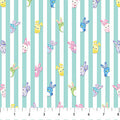 Teal Strips Springtime Squishmallows Cotton 44"/45" Fabric Per Yard