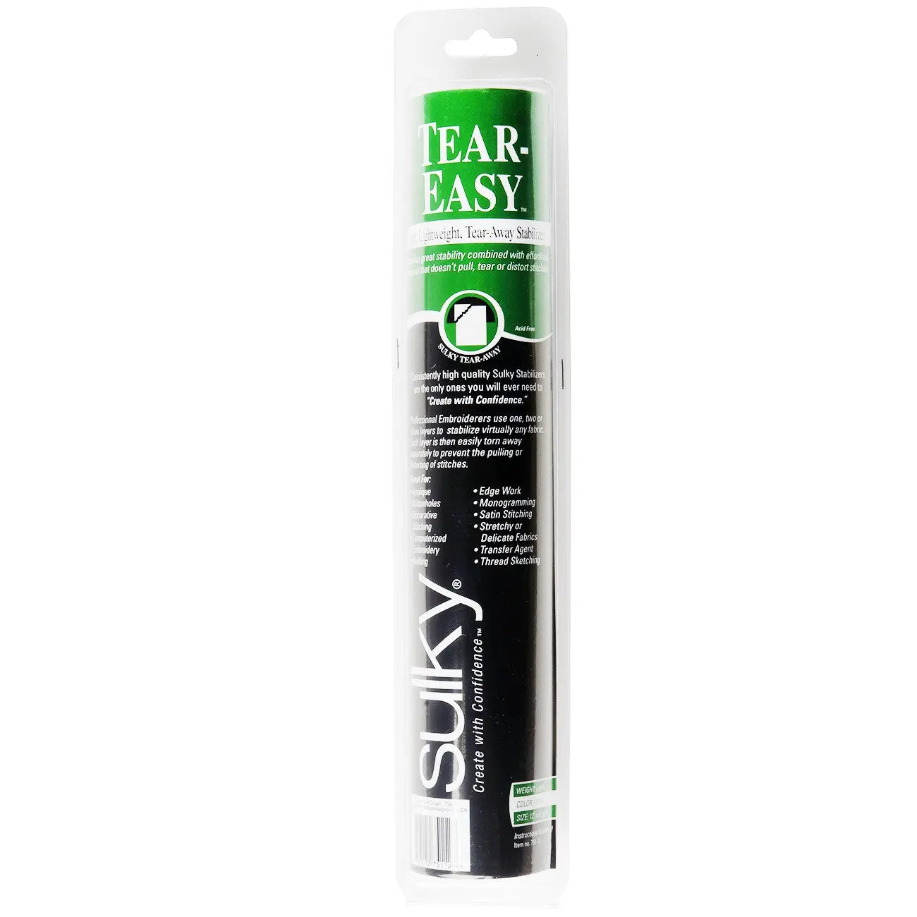 Tear Easy Tear-Away Stablizer White 12in x 12yds