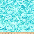 Turquoise Bali Batik Sweet Cicely Cotton 44"/45" Fabric Per Yard