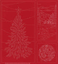 Wagara Sashiko Panel Season's Greeting Part 2 Red