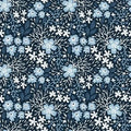 Whimsy Blue Flower Garden 44"/45" Fabric Per Yard