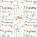 White Life is Better With Friends Wideback Cotton Fabric per yard