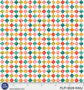 White Multi Square Geometric Peace, Love, Pickleball Cotton 44”/45” Fabric Per Yard