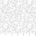 White Outlines Tossed Yardage Squishmallows Cotton 44"/45" Fabric Per Yard