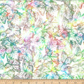 Spring Bali Batik Butterflies Cotton 44"/45" Fabric Per Yard