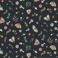 Charcoal Restless Wings Cotton Wideback Fabric Per Yard