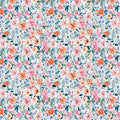 White Bloomers Cotton Wideback Fabric Per Yard