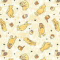 Yellow Classic Winnie Bears Cotton 43"/44" Fabric Per Yard