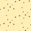 Yellow Classic Winnie Bees Cotton 43"/44" Fabric Per Yard