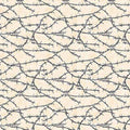 Yippie Ki Yay! Barbed Wire Beige Cotton 44"/45" Fabric Per Yard