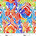 You Damask! Rainbow Cotton Wideback Fabric per yard