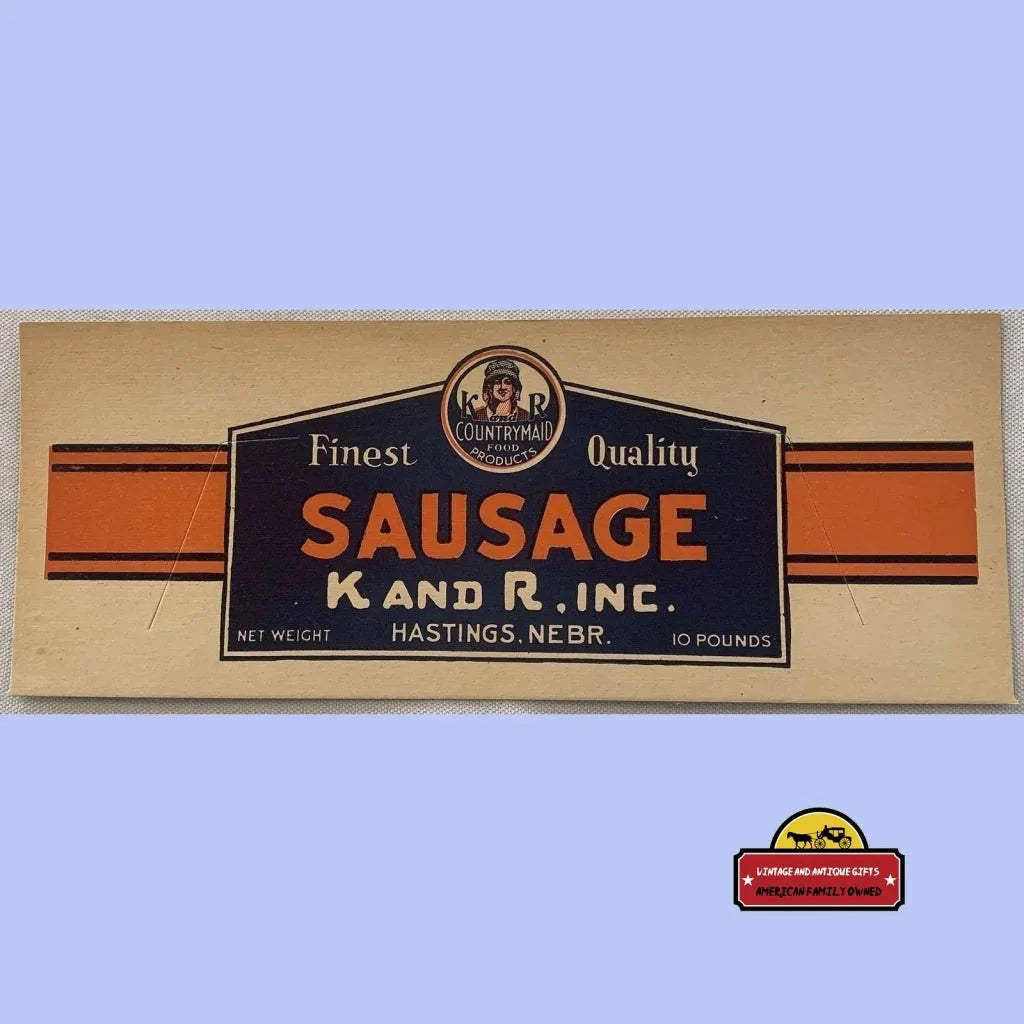 1920s–30s K & R Countrymaid Sausage Advertising Sign — Hastings, Nebraska