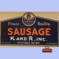 1920s–30s K & R Countrymaid Sausage Advertising Sign — Hastings, Nebraska