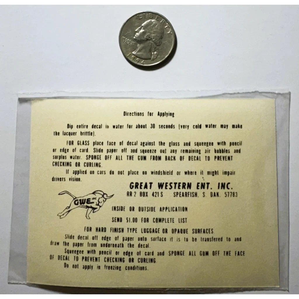 1960s “Sex Relieves Tension” Decal — NOS Great Western Enterprises Adult Humor