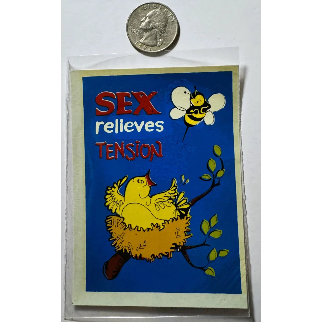 1960s “Sex Relieves Tension” Decal — NOS Great Western Enterprises Adult Humor