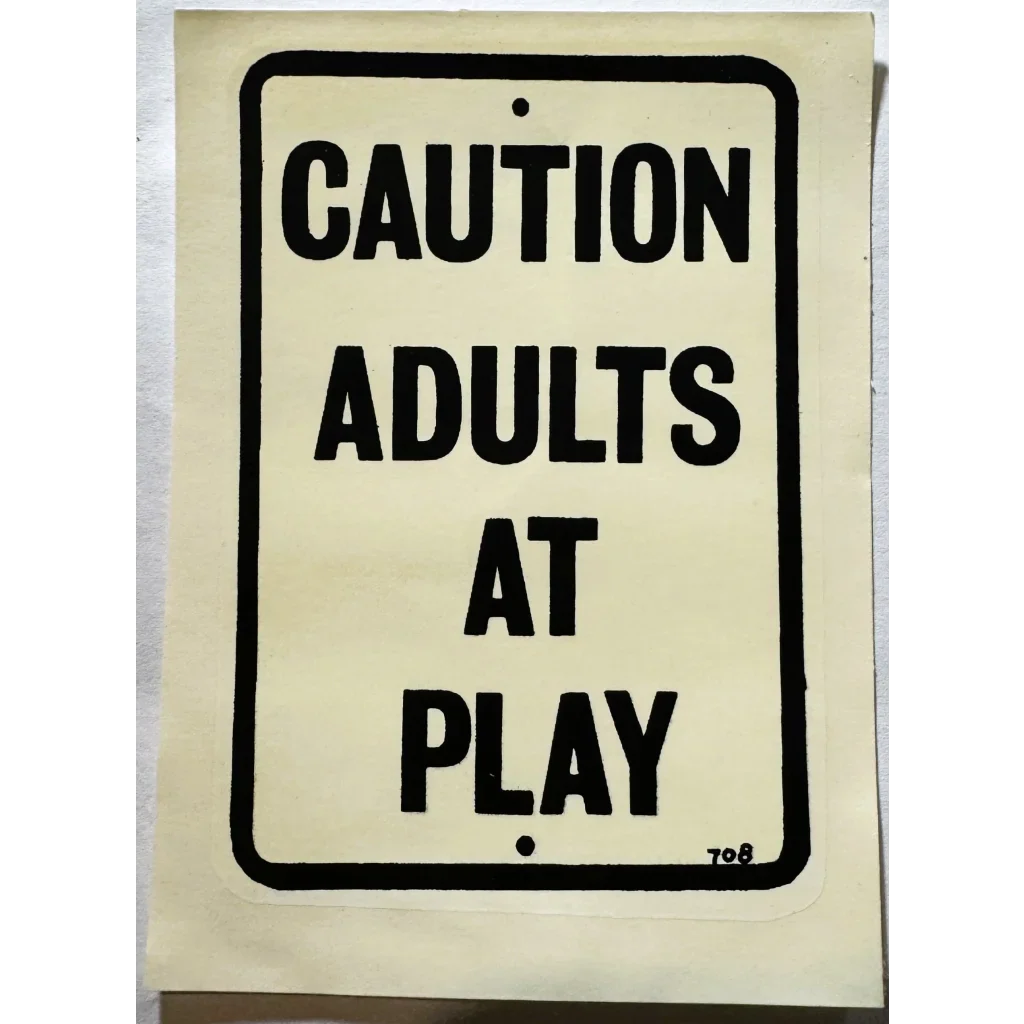 1960s “Adults at Play” Decal — NOS Baxter Lane Co. Mid‑Century Americana
