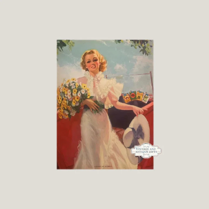 1939 Lucky Strike Antique Vintage Bradshaw Crandell Litho Print