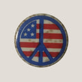 1960s Vietnam War Peace Symbol Pin — American Flag Design (NOS)
