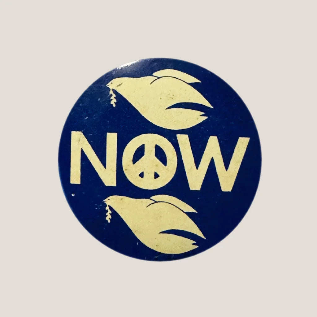 1960s Vietnam War Peace Now Dove Pin — Original Protest Pinback
