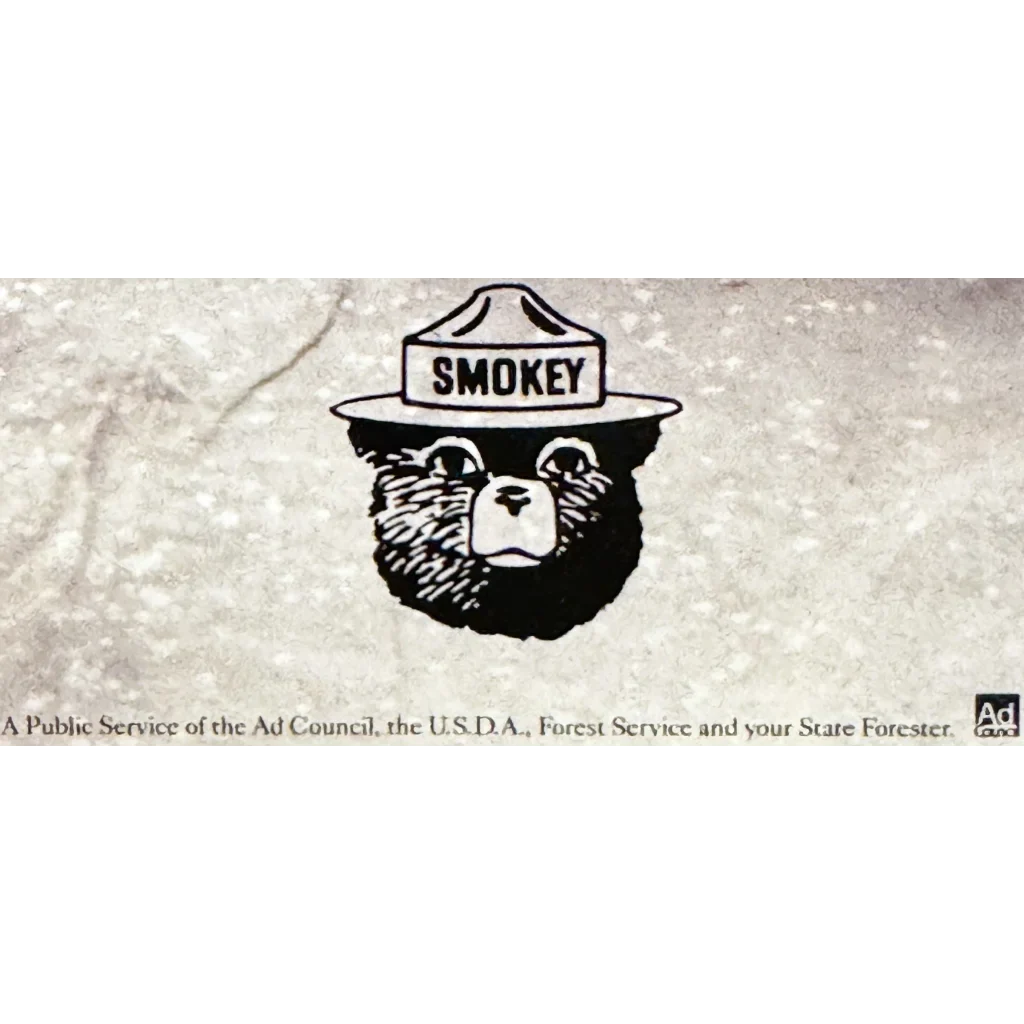 1980s Smokey Bear Forest Service Poster Framed w COA 18.5x13" NOS PSA