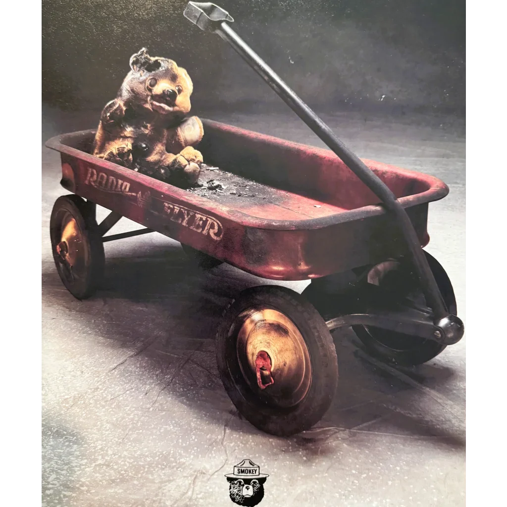 1980s Smokey Bear Forest Service Poster Framed w COA 18.5x13" NOS PSA
