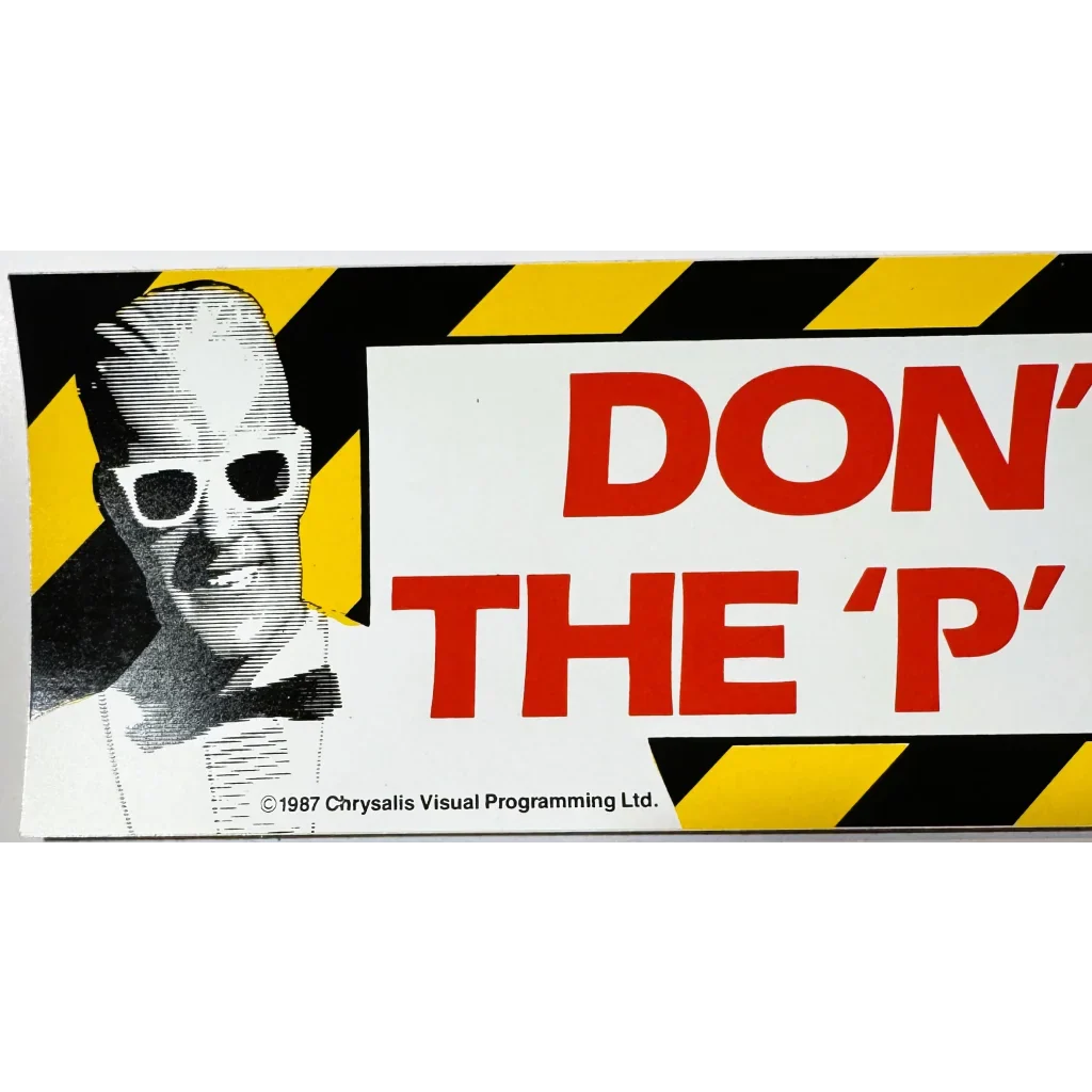 1993 Max Headroom Coca‑Cola NOS Bumper Sticker — “Don’t Say the ‘P’ Word”