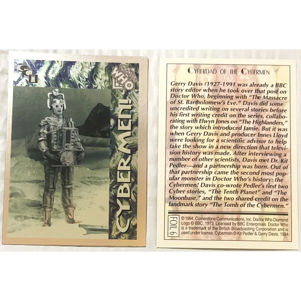 1994 Doctor Who Complete Foil Card Set — Cards 1–7