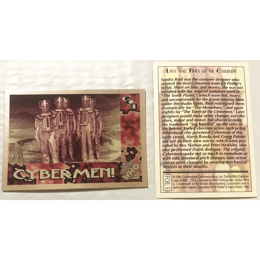 1994 Doctor Who Complete Foil Card Set — Cards 1–7