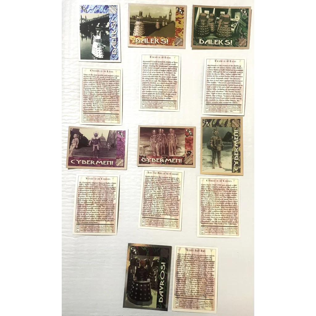 1994 Doctor Who Complete Foil Card Set — Cards 1–7