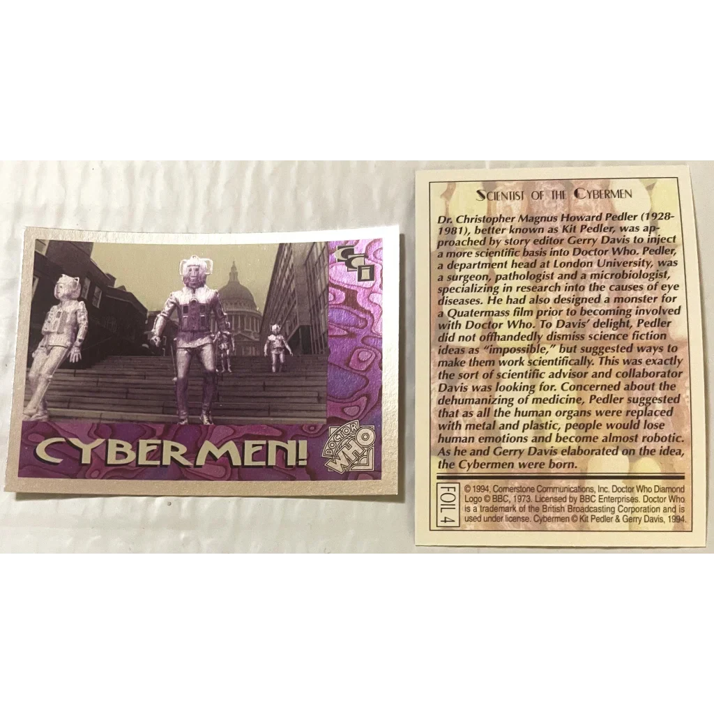 1994 Doctor Who Complete Foil Card Set — Cards 1–7