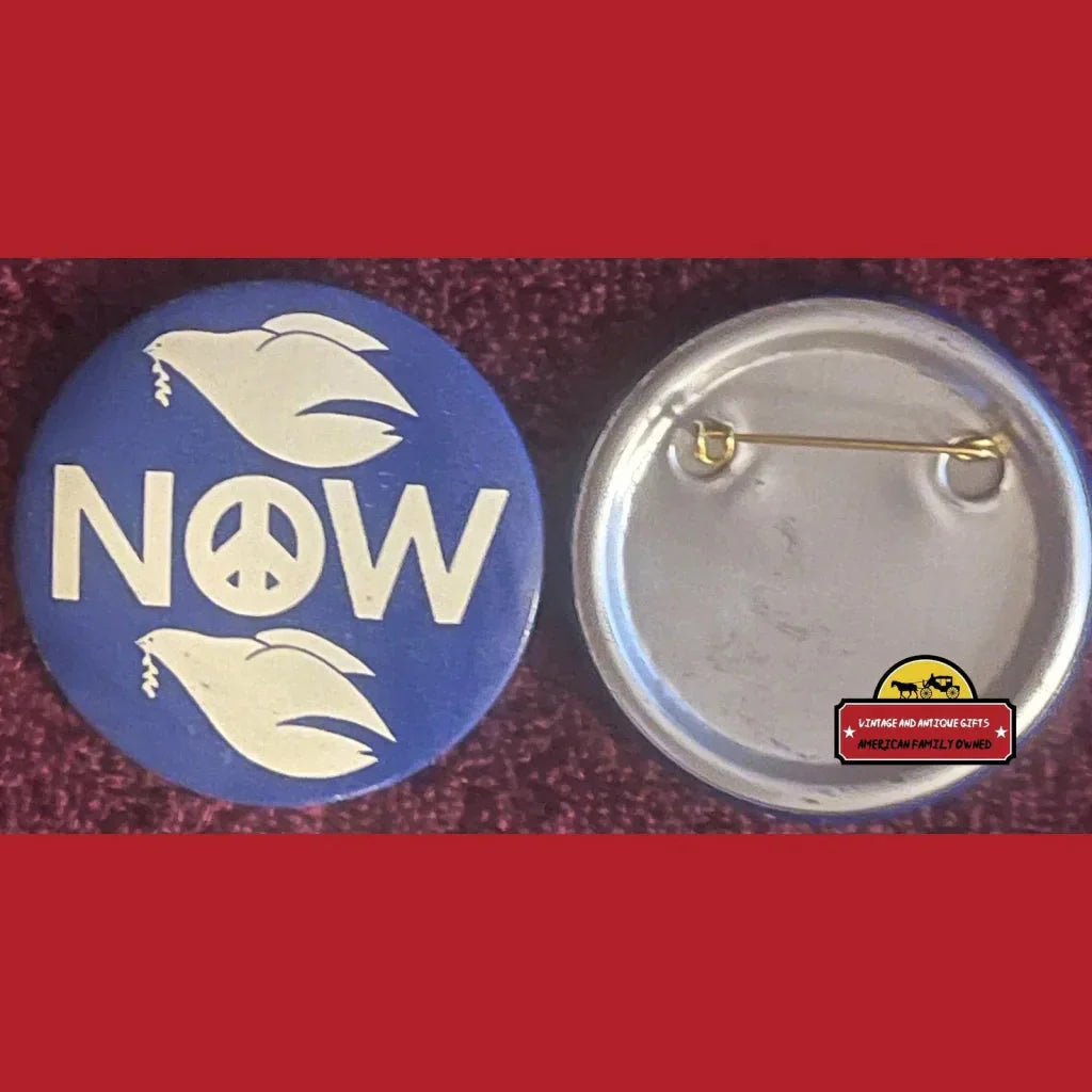 1960s Vietnam War Peace Now Dove Pin — Original Protest Pinback