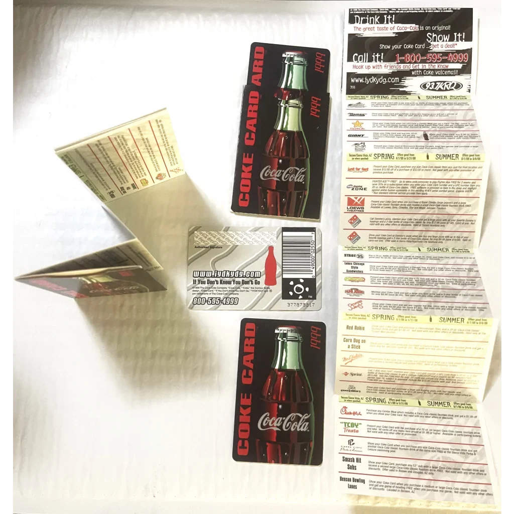 1999 Coca‑Cola Regional Promo Credit Card with Accordion Fold‑Out | Factory Boxed NOS