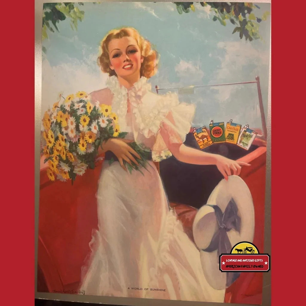 1939 Lucky Strike Antique Vintage Bradshaw Crandell Litho Print